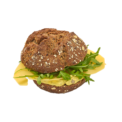 Boule oude kaas met rucola & mosterdsaus