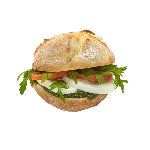Boule mozzarella met tomaat, rucola & tapenade van zongedroogde tomaat