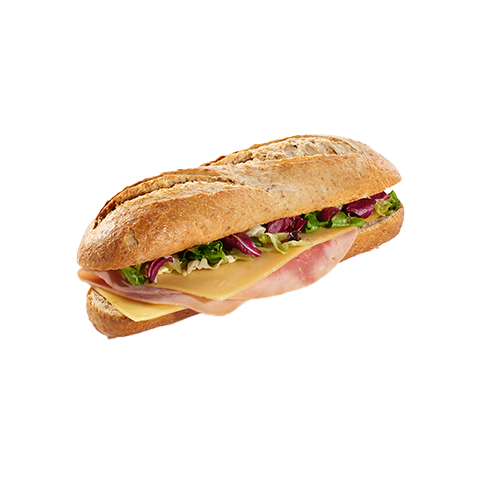 Pistolet ham/kaas met gemengde sla