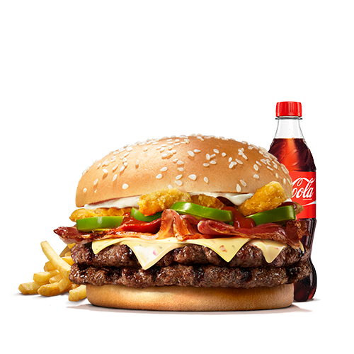 Angry Double Bacon King Menu