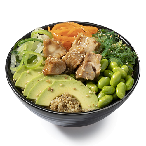Poké bowl chicken wakadori