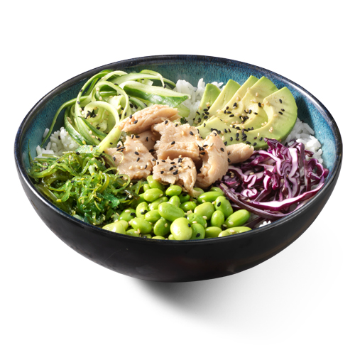 Poké bowl famous chicken