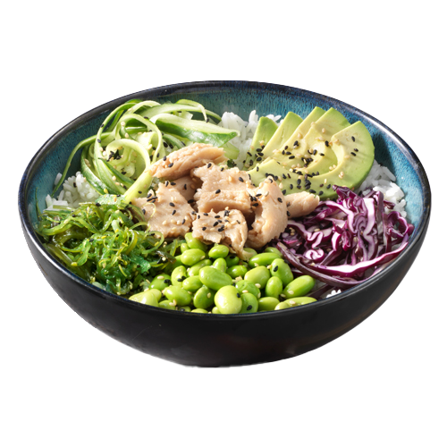 Poké bowl famous chicken