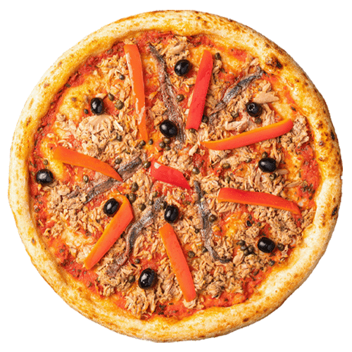Pizza tonno (standaard zonder kaas)