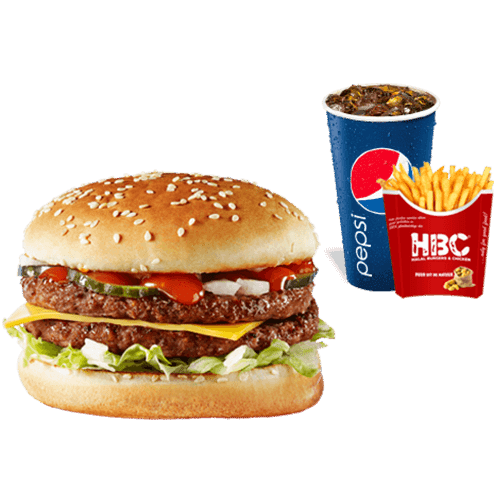 Double cheese burger menu