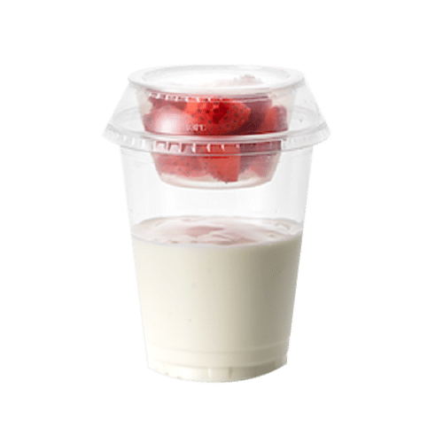 Yoghurt met aardbeien