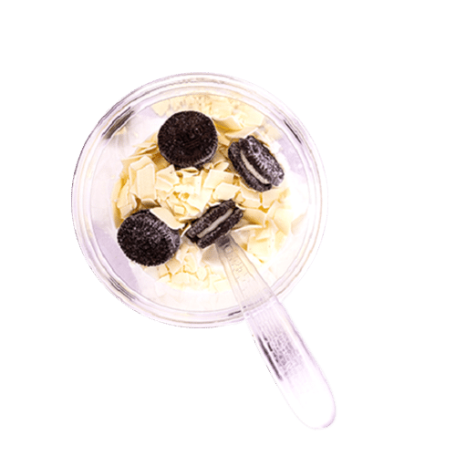 Yoghurt met Oreo en witte chocolade