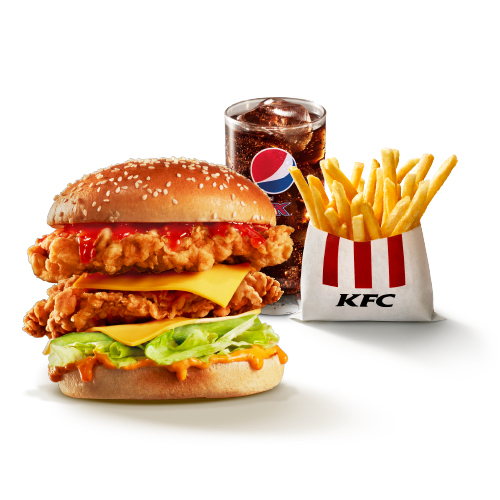 Zinger fire stacker burger meal