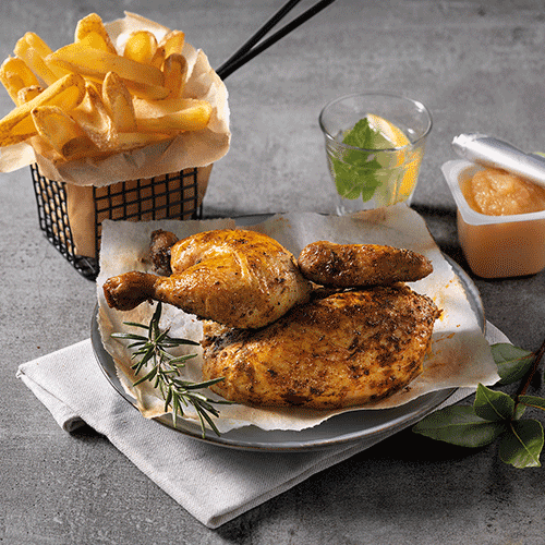 Half a roast chicken menu