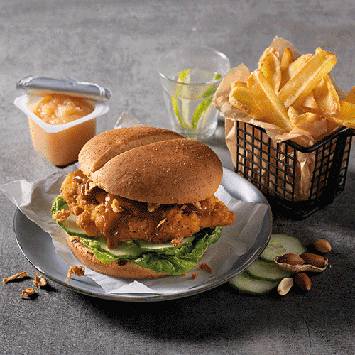 Chicken satay burger