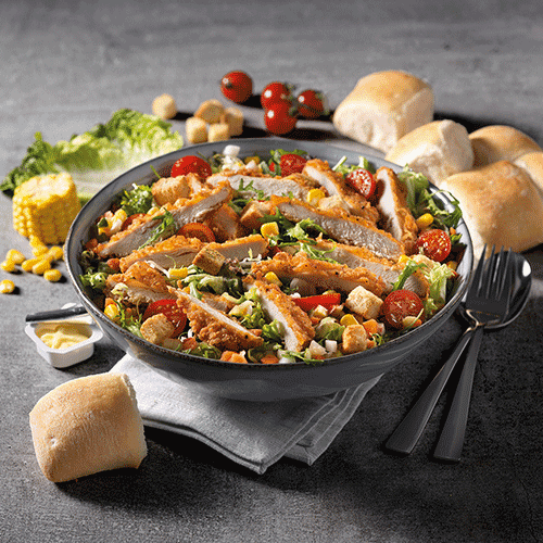 Meal salad crispy chicken