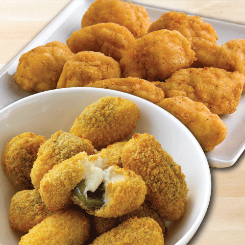 Jalapeño Bites met chicken poppers