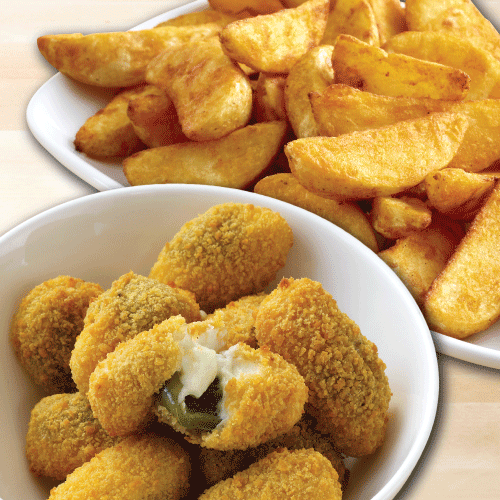 Potato Wedges met Jalapeño Bites
