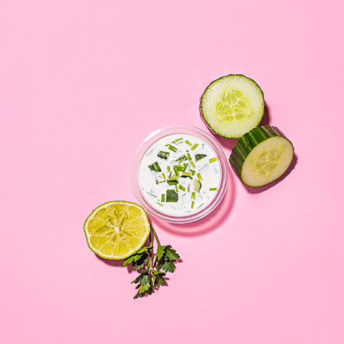 Fresh cucumber yoghurt, not spicy