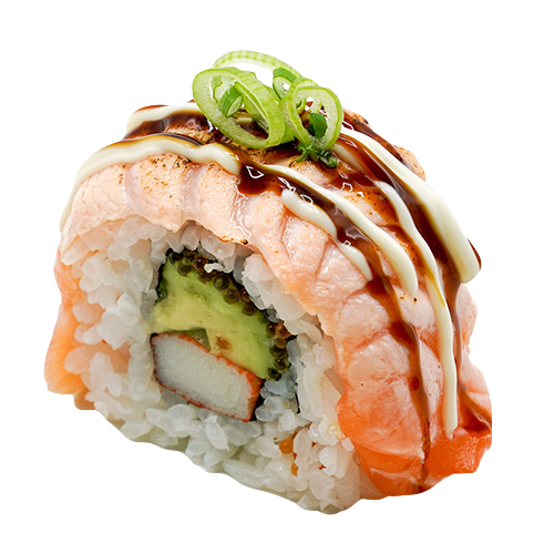 Salmon surimi roll