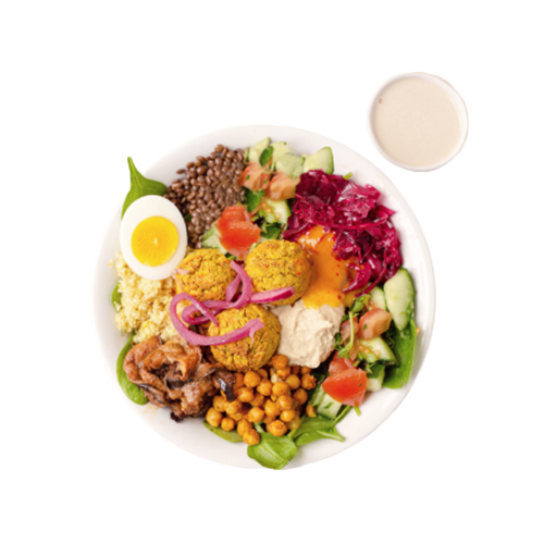 Falafel en shakshuka salade