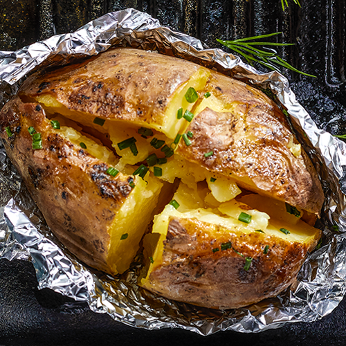 Jacket potato with garlic butter