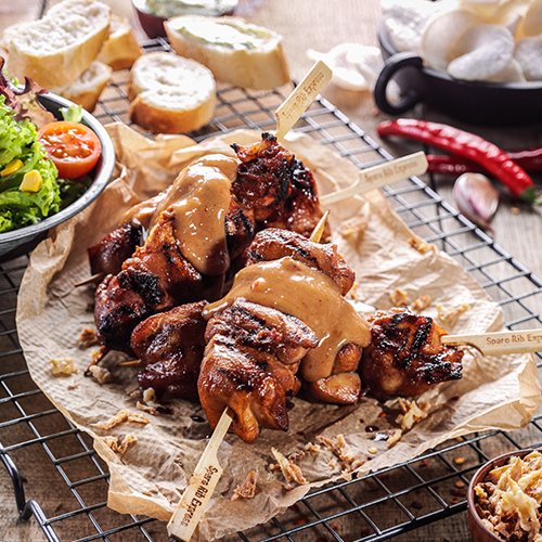 Chicken thigh satay menu