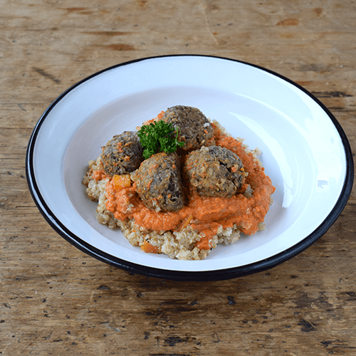 Lentils balls with quinoa