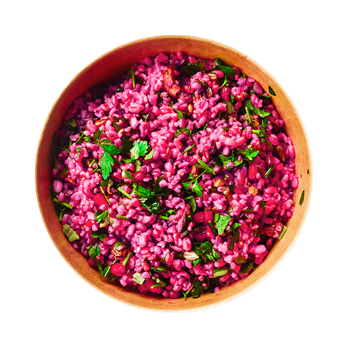 Pink bulgur salad