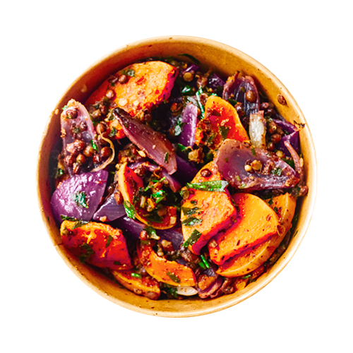 Pumpkin lentil salad