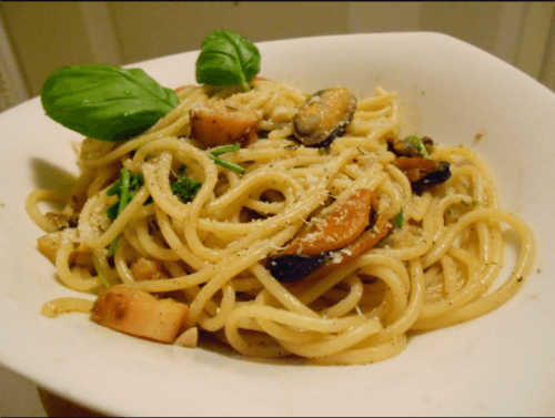 Pasta frutti di mare cream sauce