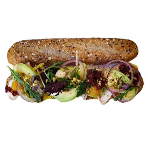 Baguette kip guacamole