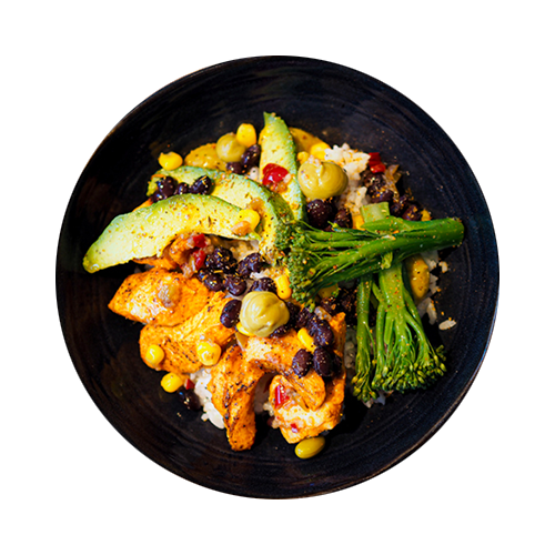 Bowl chicken burrito hot - warm