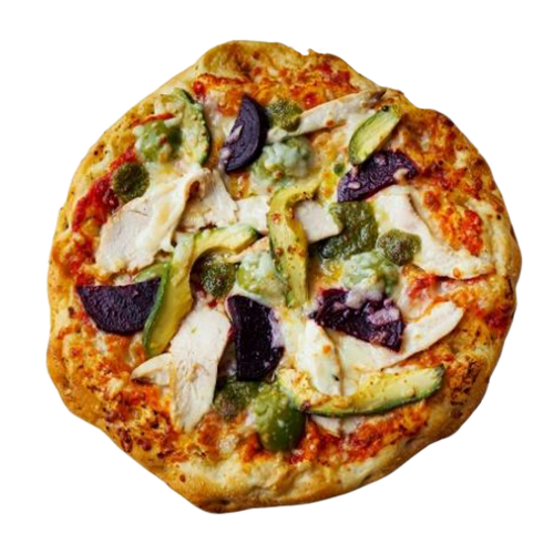 Pizza kip en avocado