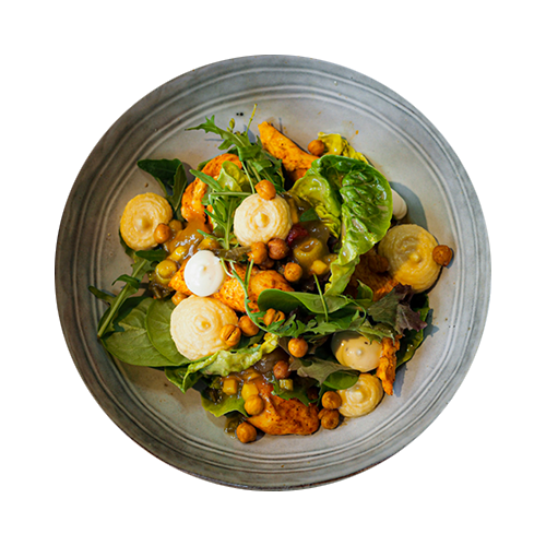 Biologische kiptandoori salade