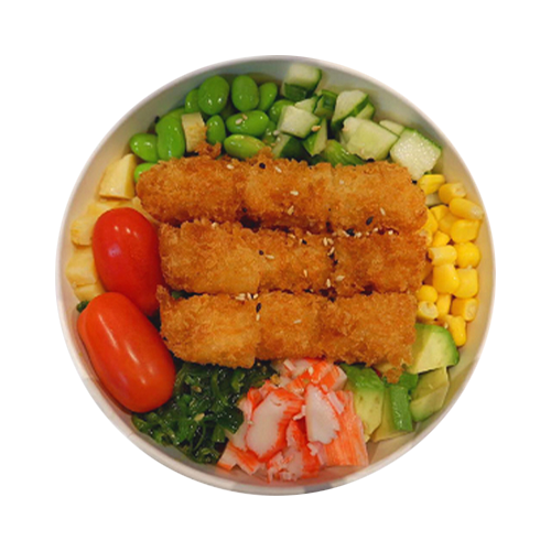 Poké bowl garnalen