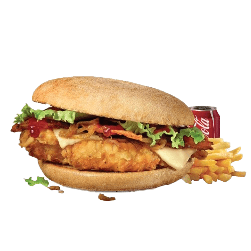 The barbeque chicken burger menu