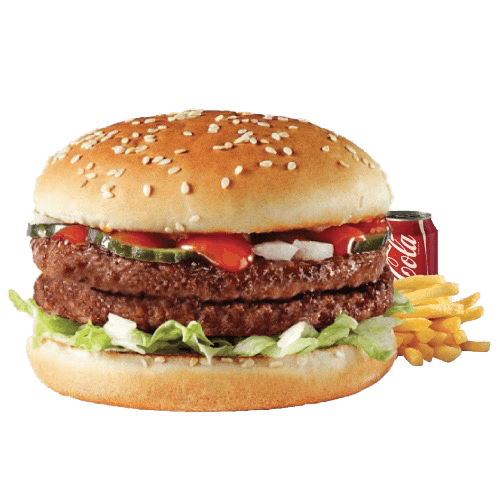 Dubbele hamburger menu