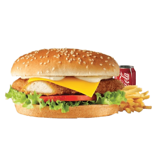 Vegetarische kipburger menu