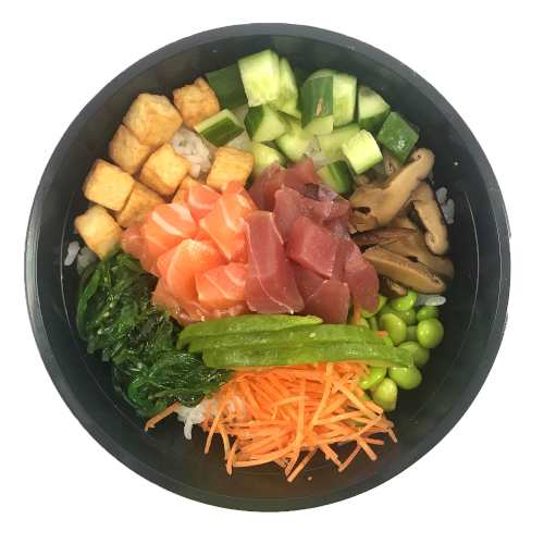 Poke bowl salmon and tuna