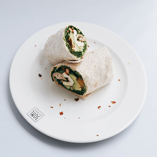 Burrito halloumi en hummus