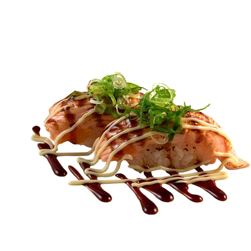 Flaming salmon nigiri