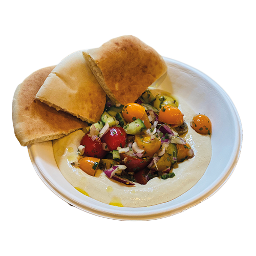 Hummus and cherry tomatoes