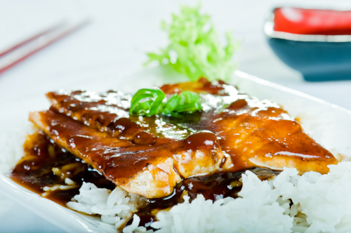 Gegrilde zalm teriyaki