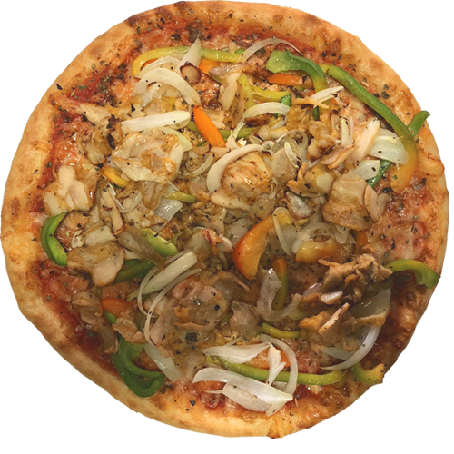 Pizza chicken kebab