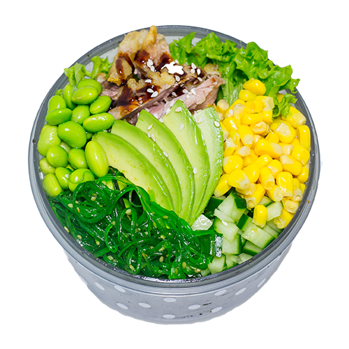 Poké bowl Peking duck