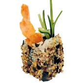 Crispy prawn inside out roll