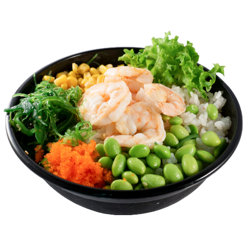 Poké bowl shrimps