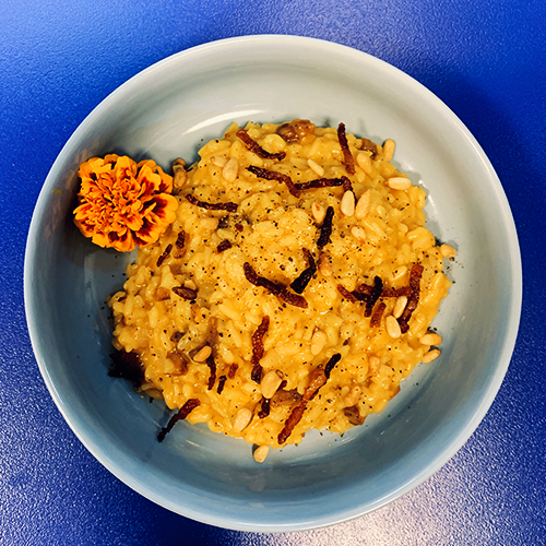 Pumpkin 'n guanciale risotto