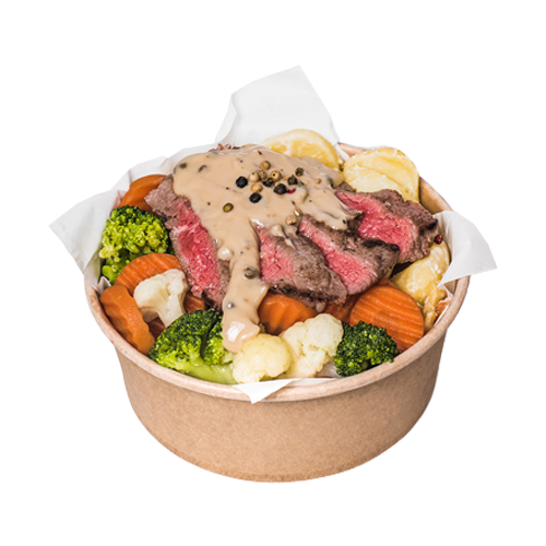 Steak pepper cream sauce bowl