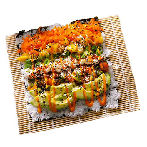 Spicy salmon burrito