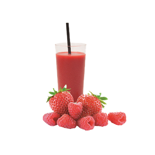 Appel-mango-aardbei-framboos smoothie