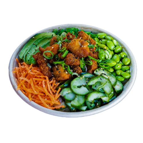 Crispy chicken poké bowl