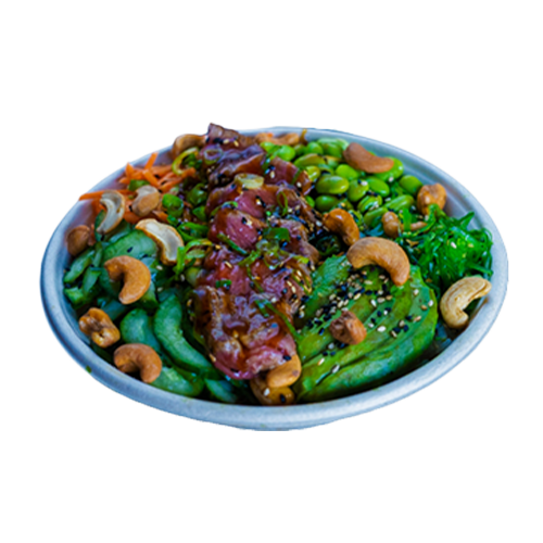 Teriyaki ossenhaas poké bowl