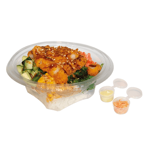 Poké bowl garnalen